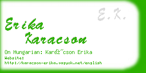 erika karacson business card